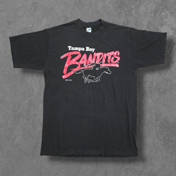Vintage 80s Tampa Bay Bandits USFL Football Vintage Sports Shirt L - Picture 1 of 6